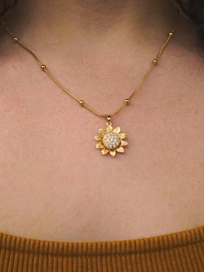 Set Girasol Giratorio Collar + Anillo 🌻
