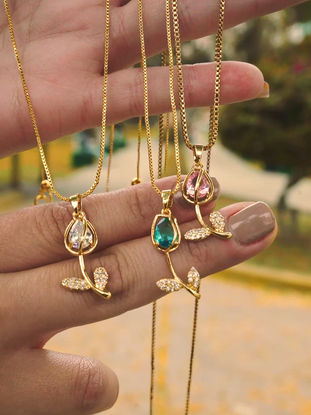 Set Tulipan Collar + Aretes + Pulsera 🌷